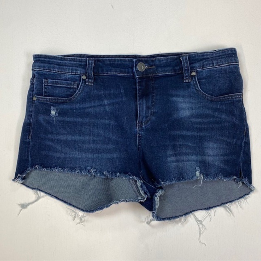 Kut from the‎ Kloth Catherine Slouchy Boyfriend Denim Shorts Dark Wash 12